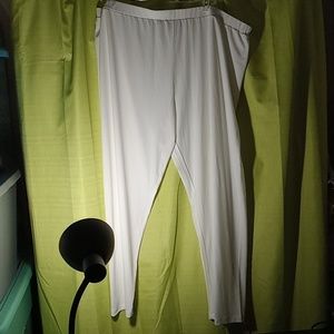 3X plus size white strech dress pant . Polyester and spandex